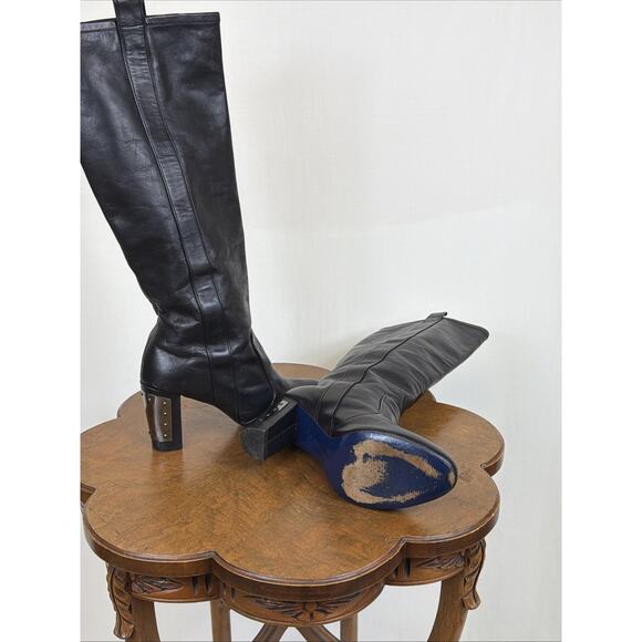 GUC Rebecca Minkoff Black Knee High Heeled Boot #1478 Size 8 - Picture 2 of 9